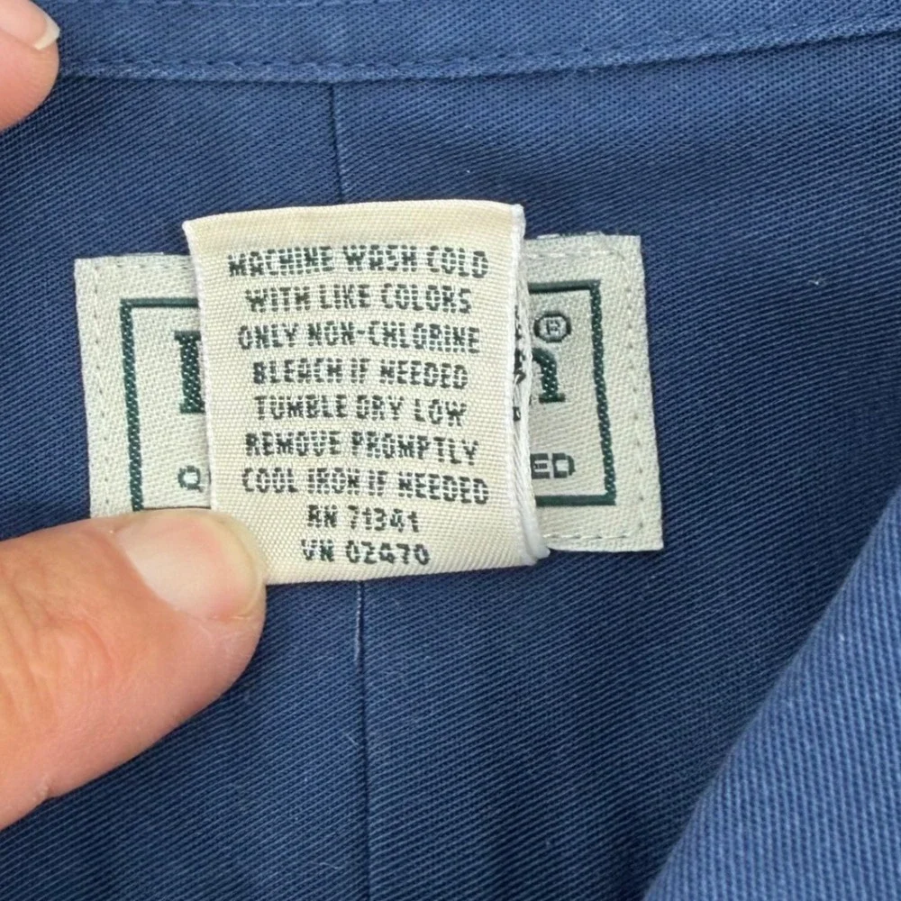 LLBean Mens‎ Wrinkle Resistant Long Sleeve Button Down Shirt L Tall Blue